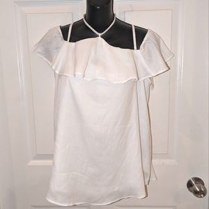 NWT BOLD elements tank top with chest overlay, adjustable straps and tie neck